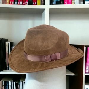 Fedora Hat  Brown  Adult  Felt Cap Brim Mens